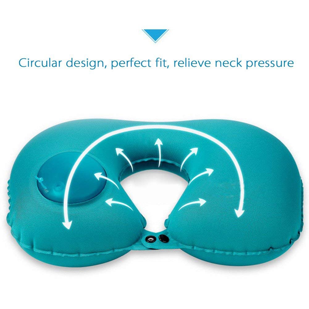 Bantal Leher Travel Inflatable Neck Pillow