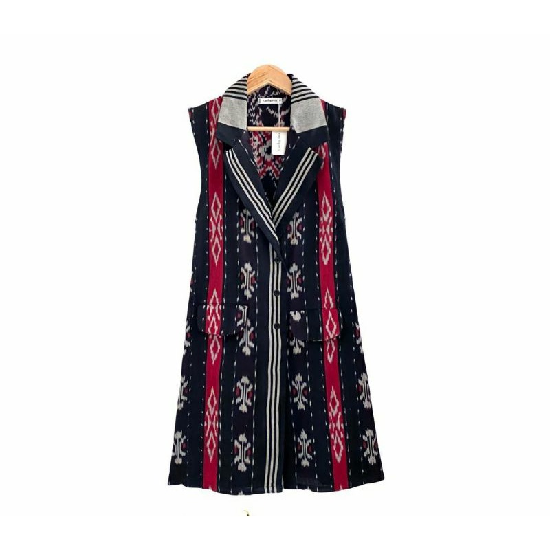 vest rompi outwear batik tenun wanita original