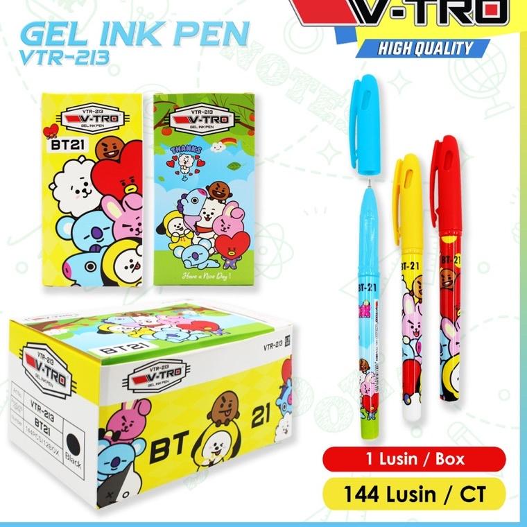 

Kualitas Terbaik 72p!! [1Pack=12pcs] Pulpen Gel VTRO BT21/SQUID GAME/UNICORN/DORAEMON -Pulpen Gel Squid Game isi 12pcs