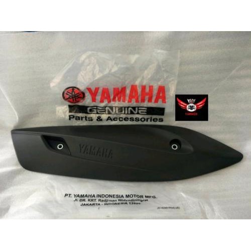 COVER TUTUP PROTECTOR MUFFLER PELINDUNG KNALPOT YAMAHA MIO J SOUL GT 115 FINO FI 115 HITAM AKSESORIS