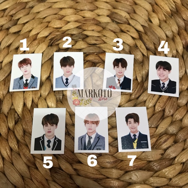 FOTO BTS BANGTAN PAS FOTO ID JUNGKOOK TAEHYUNG JIMIN SUGA V RM PHOTOCARD