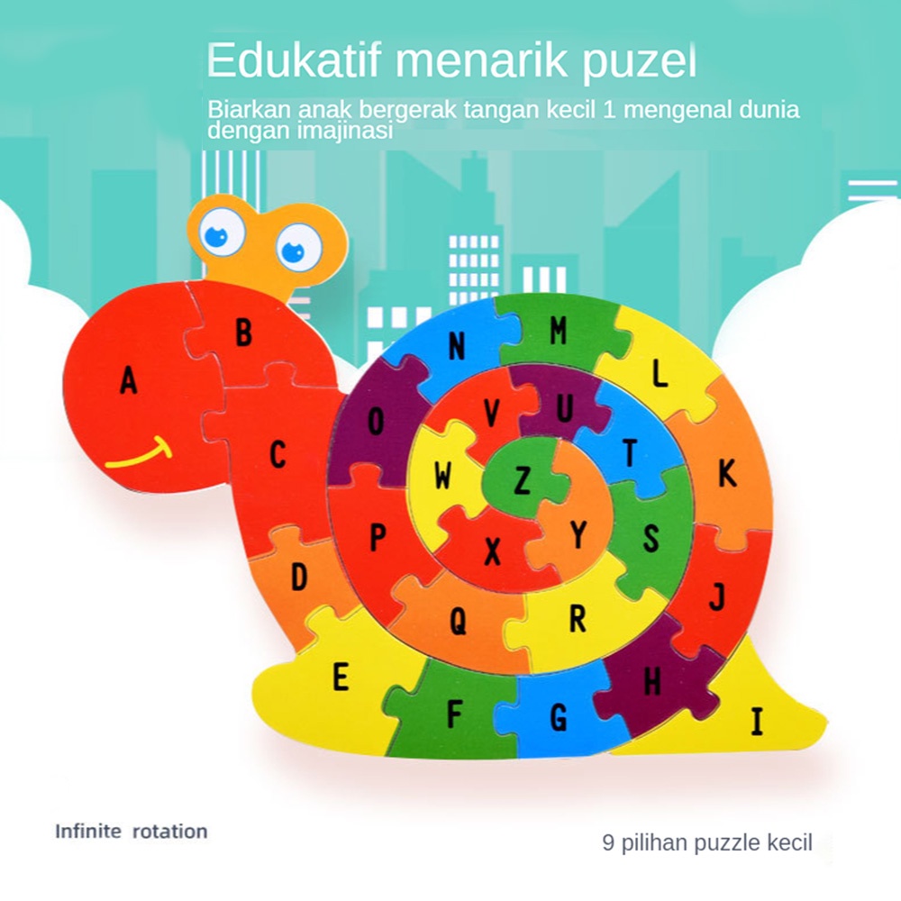 Mainan puzzle kayu edukasi anak/Jigsaw puzzle/Mainan puzzle tiga dimensi  L272