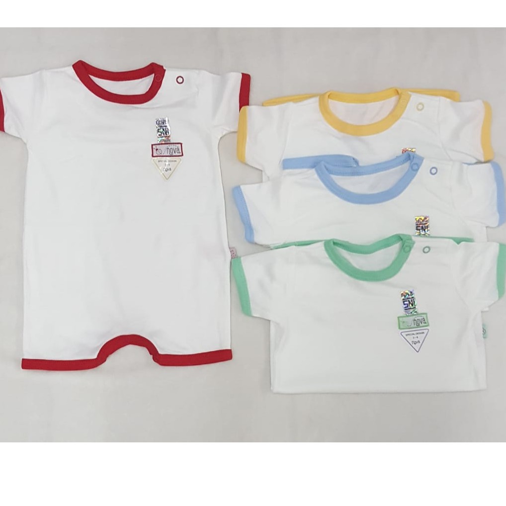 Nova Segiempat Pendek/Jumper Bayi Tangan Pendek Celana Segiempat isi 4PCS jp24