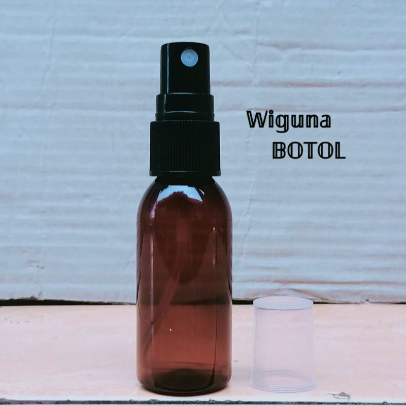 Botol Spray 30ml Coklat / Botol 30ml Amber Tutup Spray Hitam