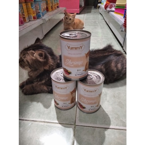 Promo Makanan Kucing Yummy Cat Kaleng Kitten 400g (Tuna Shrim)