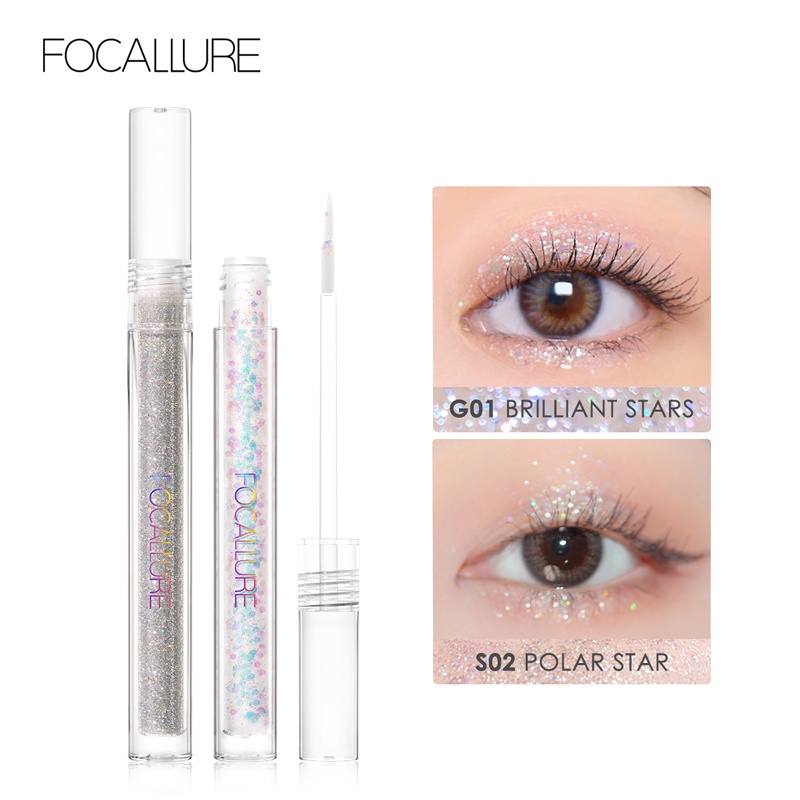 FOCALLURE Waterproof Liquid Shimmer Eyeshadow(100% Original, BPOM Certified)