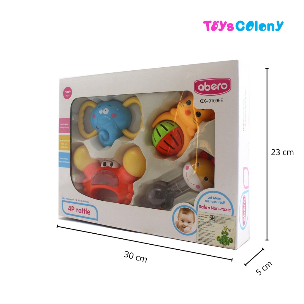 ABERO - BABY TOYS RATTLE ISI 4PCS KERINCINGAN AMAN UNTUK MAINAN BAYI