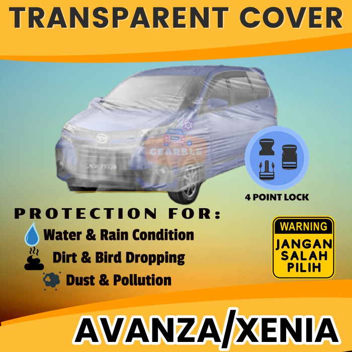 Sarung Body Cover Plastik Transparan Avanza Xenia Mantel Penutup Selimut Pelindung Plastik Transparan Mobil Avanza Waterproof Anti Air Hujan
