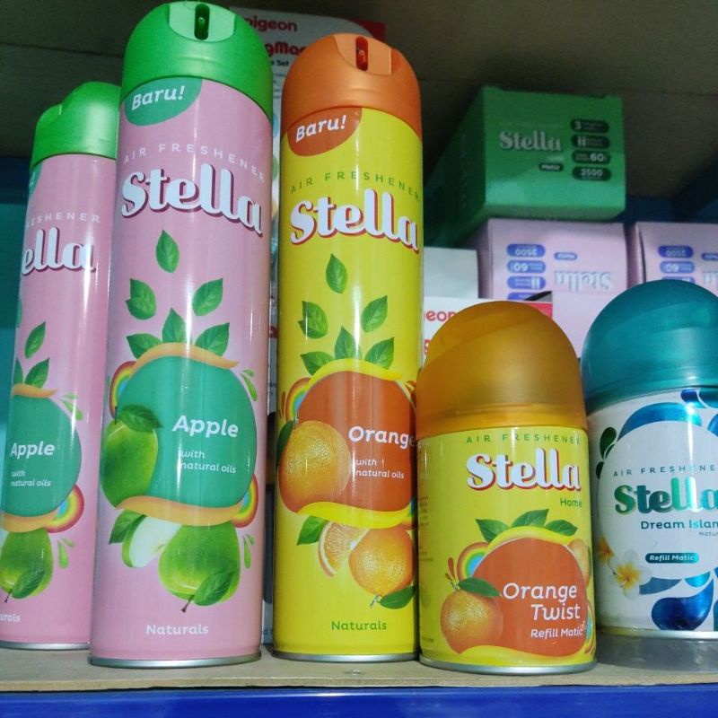 Stella home 225 ml pengharum ruangan matic refill air freshener metik refil lemon Apple caffe latte
