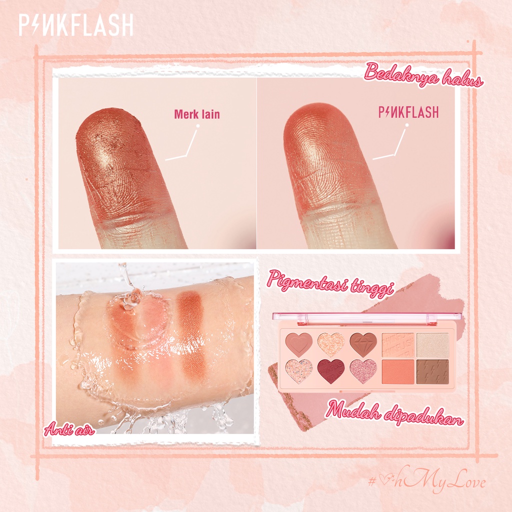 PINKFLASH Multiple Face Palette Eyeshadow &amp; Blush &amp; Highlighter &amp; Contour 4 in 1 #OhMyLove