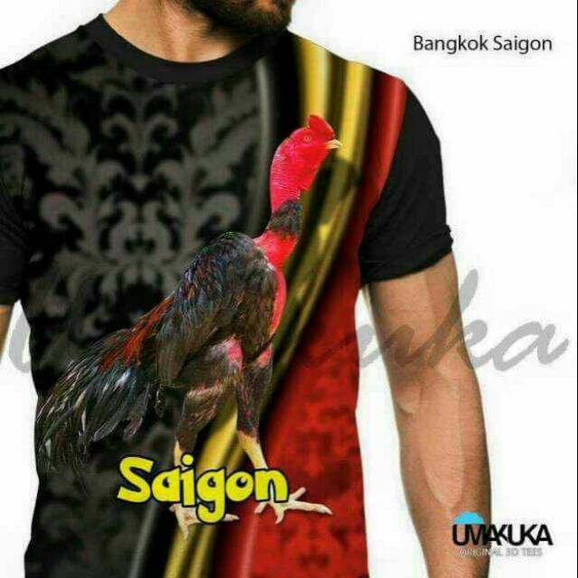 Pakaian Kaos 3D Full Print Ayam Bangkok Saigon - Kaos Ayam