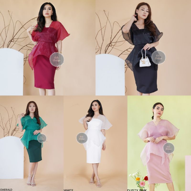 Laurencia Clothes Gum Organza Dress/ Dress Natal/ Dress Organza/ Dress Pendek/ Dress Pesta/ Dress Si