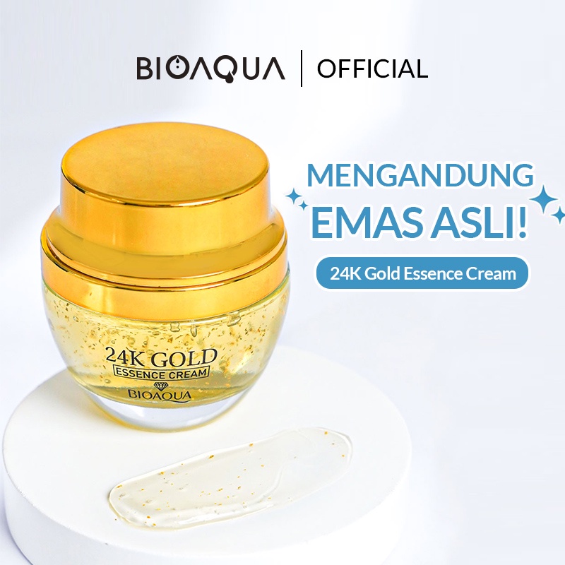 BIOAQUA 24K Gold Skin Care Essence Cream Day Cream Night Cream Brighty Moisturizer Wajah Glowing Krim Malam