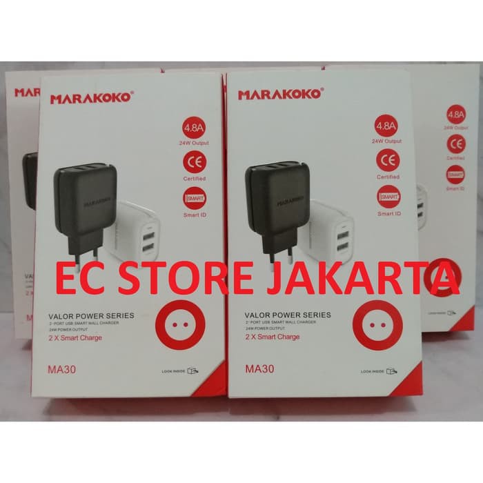 Marakoko Dual Port USB Wall Charger 24W 2.4A MA30