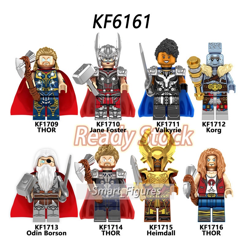 Marvel Mainan Action Figure Minifigures Thor 4 Janester Zeus Korg Valkyrie Heimdall Star Lord Untuk Koleksi