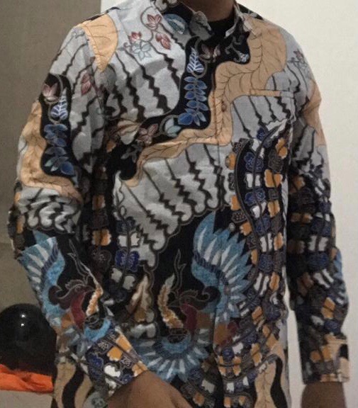 M231 Kemeja Pria Batik Panjang Orange 1725a