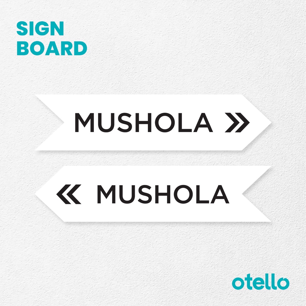 Otello Signage Mushola Label Tulisan Arah Musholla Papan Akrilik Print Acrylic Board Sign Aklirik Tag Petunjuk Nama Tempat