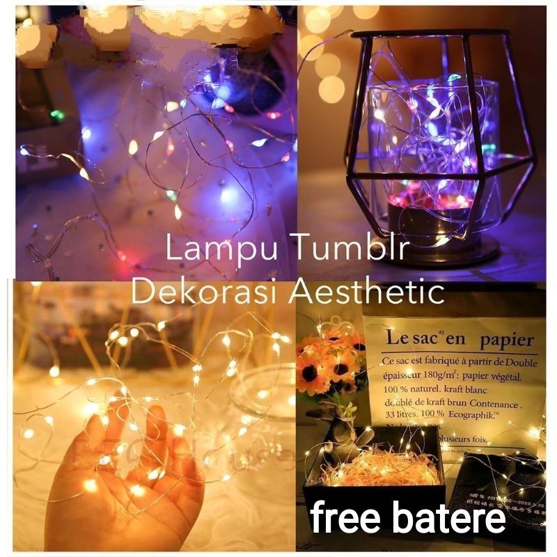 Lampu Kawat LED 1 Meter 2 Meter Fairy Light Tumblr Dekorasi Lampu Hias Outdoor dan Indoor