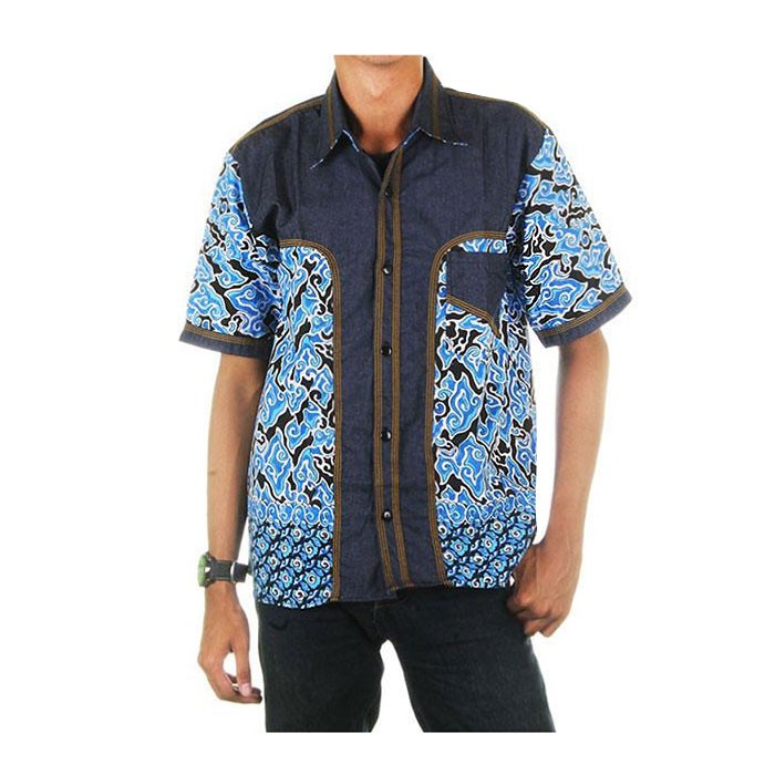 Kemeja Batik Kombinasi Jean