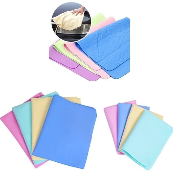 Kain Lap Kanebo Serat AION Chamois Ekonomis 32x21cm 32 x 21 cm Grosir