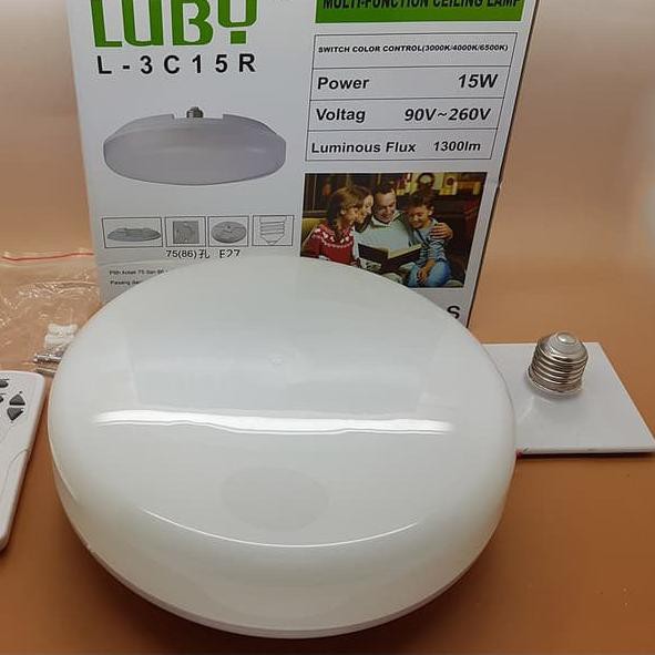 ★NEW★ Luby Ceiling Lamp Led 15w with remote dimmer ( 3 warna lampu ) L-3C15R DG6
