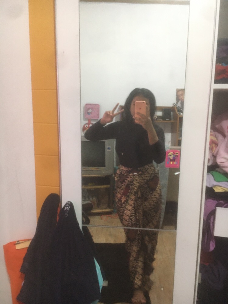 Daliyu Rok Remple Motif Batik Karet Pinggang Siap Pakai / M-l Xl-xxl