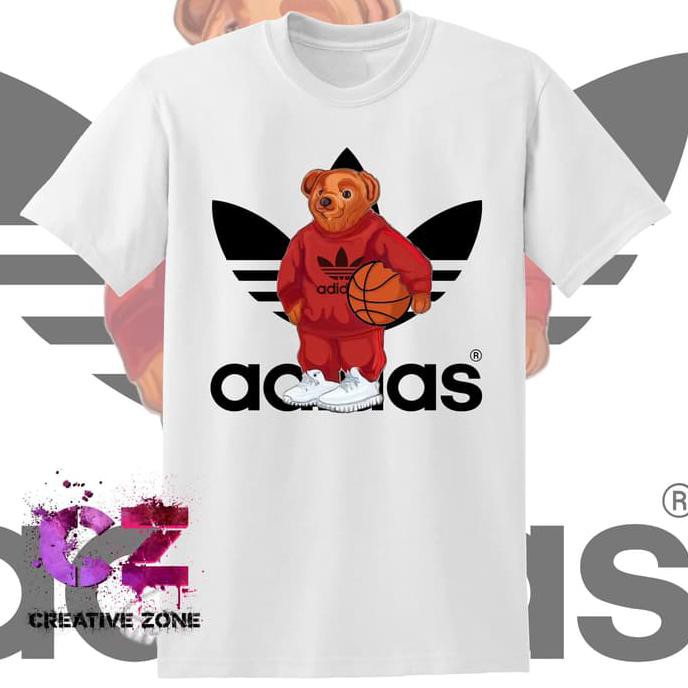 CUSTOM KAOS/TSHIRT HYPE ADIDAS BEAR BASKET BALL DIGITAL PRINTING