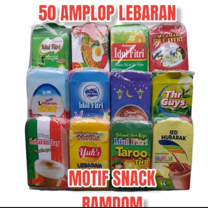

50 LEMBAR AMPLOP LEBARAN IDUL FITRI UKURAN 7 x 11 Cm
