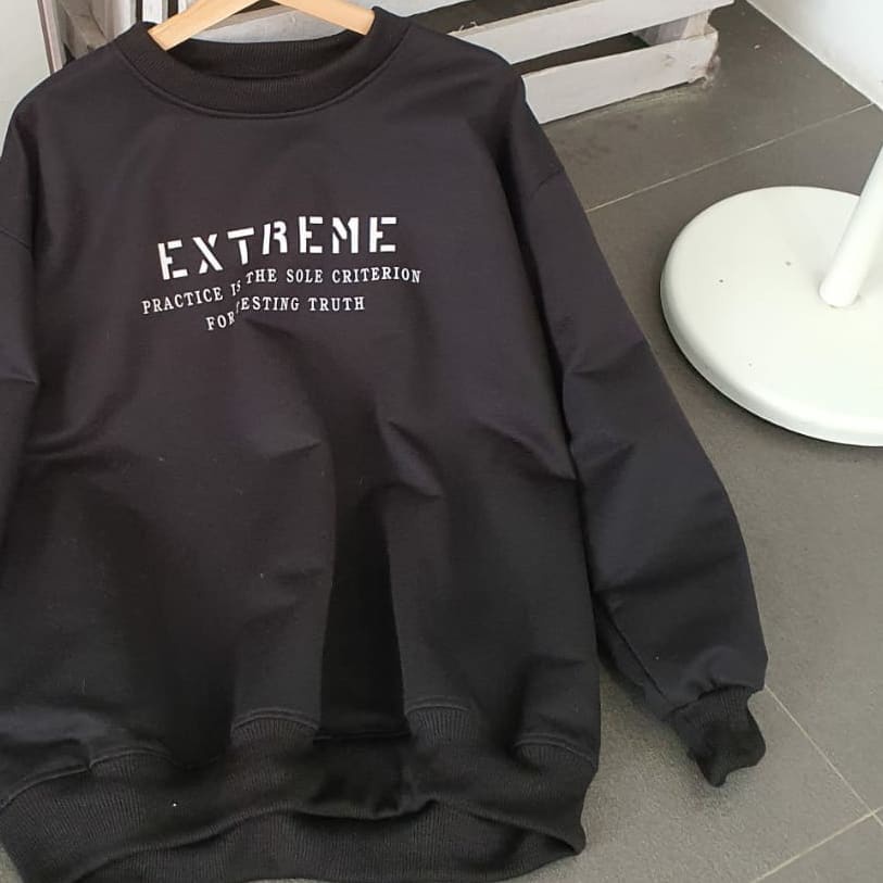 Extreme Sweater Unisex Pria Wanita Sweatshirt Oversize Ala Korean Style Bahan Fleece