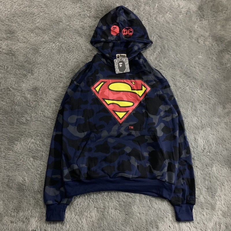 Sweater Hoodie Bape Bathing Ape X Dc Superman Camo Fulltag &amp; Lebel