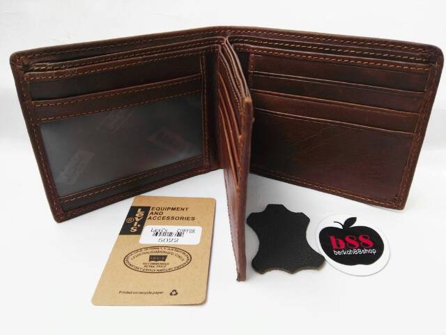 COD Dompet Kulit Pria Super Premium 3 Dimensi Levis 5022 New Dompet Import