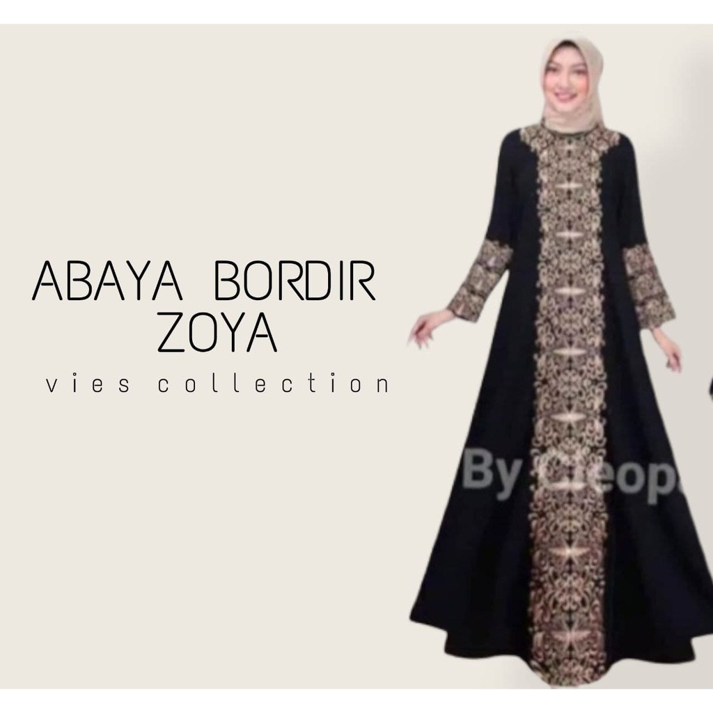 Terbaru AbayaHitam Turkey Abaya Bordir ZOYA  Bahan JetBlack Lembut Kwalitas Boutique Arab 2021