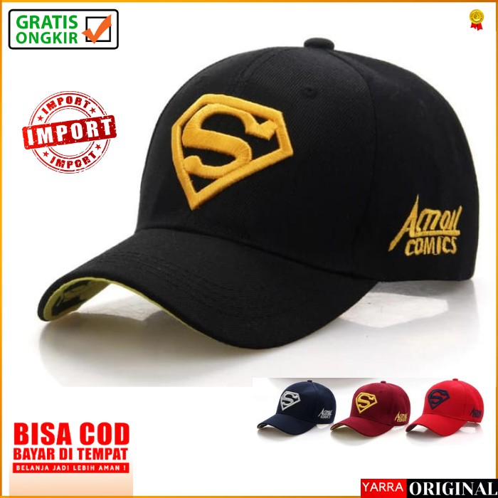 TOPI PRIA DISTRO SUPERMAN COWOK KEREN BASEBALL CAP TRUCKER KOREA MOTIF DEWASA TPW
