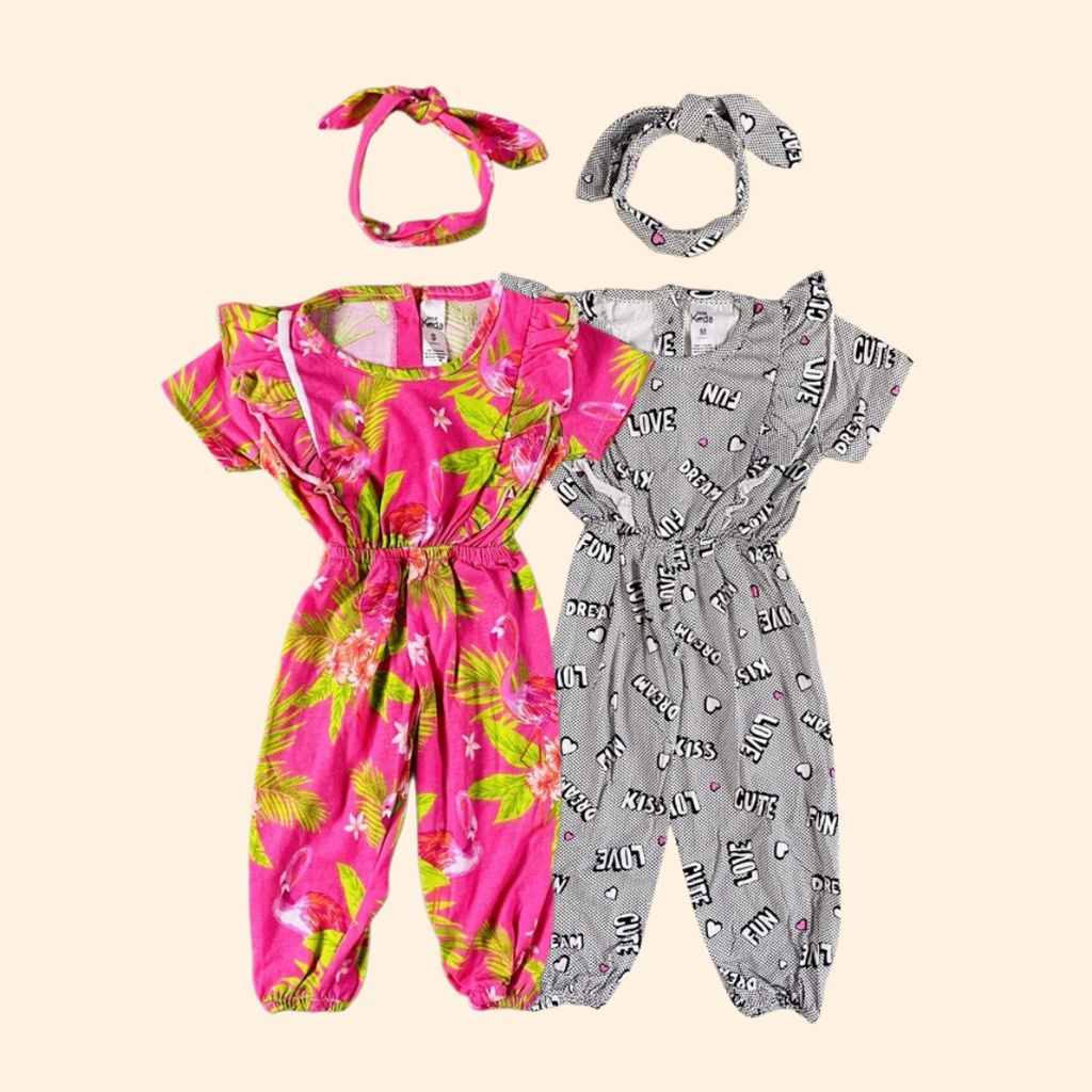 6bln -2th JUMPSUIT ANAK AINI JUMPSUIT BAYI FREE HEADBAND by LITTLE KODA versi 2