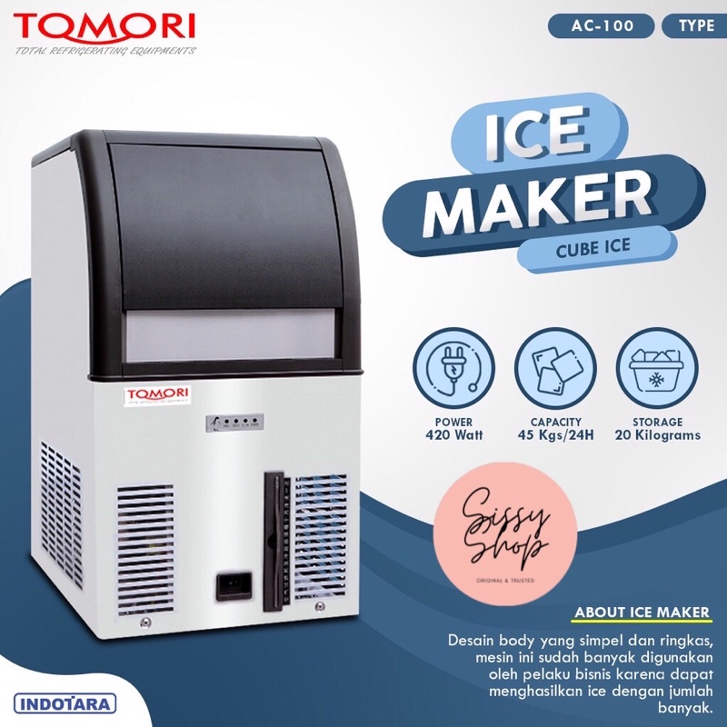 AC100 Tomori Ice Cube Maker - Mesin Es Batu Tomori AC-100 NEGO