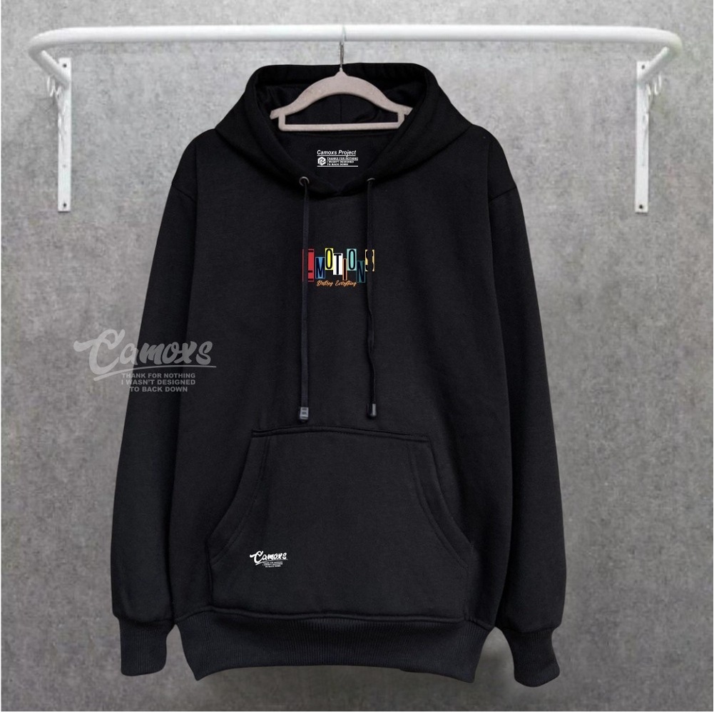 Sweater Hoodie Pria Oversize Cod Distro Camoxs Kota Bandung Terlaris Terpopuler Dan Terbaru Hodie Suiter Warna Hitam List Emotions Yesterday Everything Switer Hudi