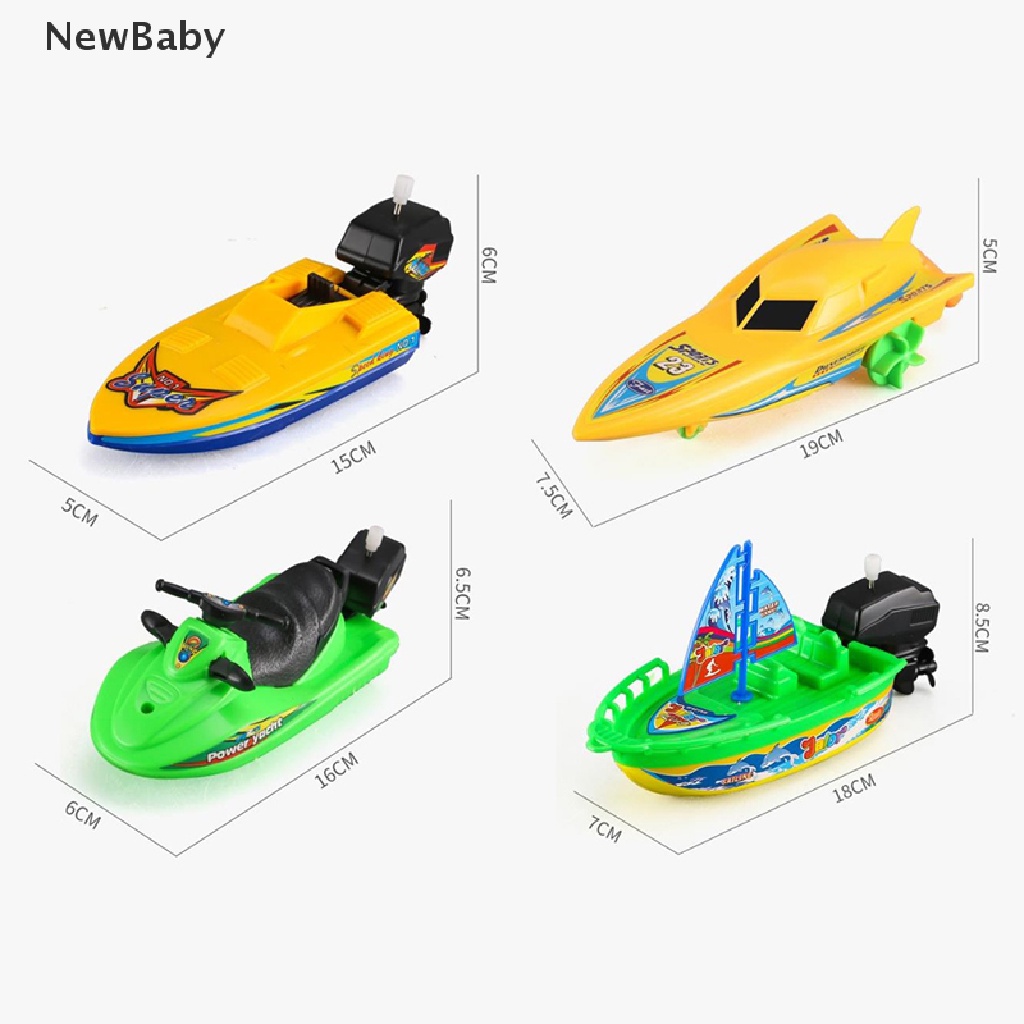 1pc Mainan Perahu Speed Boat Wind Up Mengapung Di Air Untuk Hadiah Anak Lakilaki