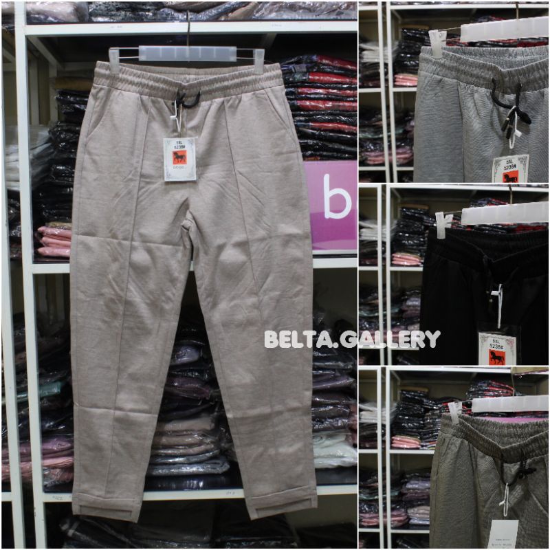 Celana Jumbo Wanita Big Size Pants Premium Stretch Kaos Tebal Import Original Melar fit 5XL