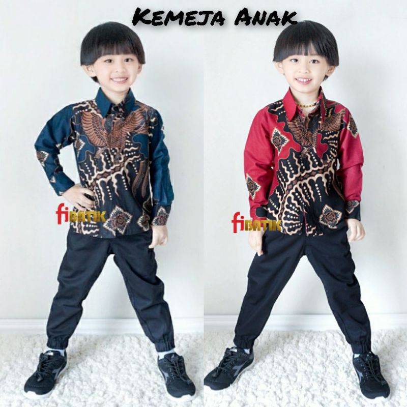 KEMEJA BATIK ANAK BAHAN SUPER HQ M L XL XXL USIA 2-12th