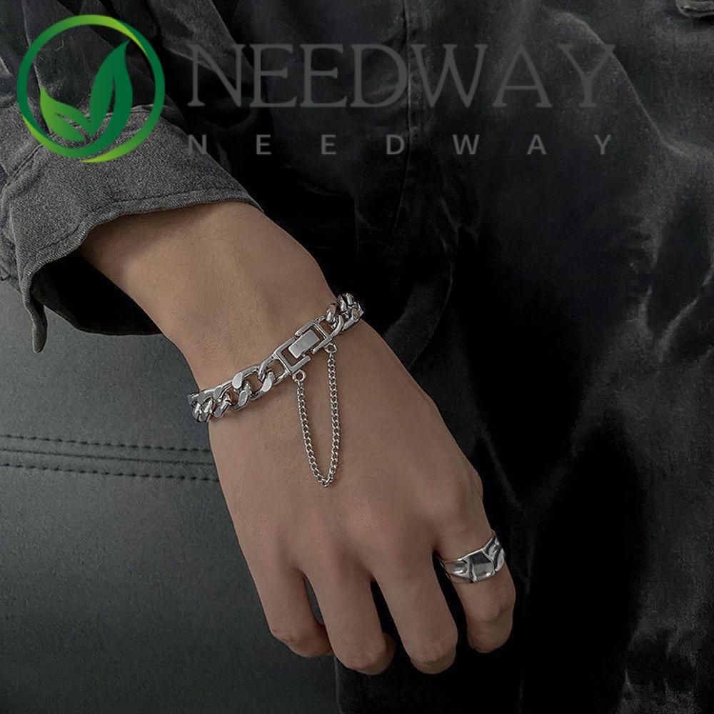 Gelang Rantai Tangan Bahan Alloy Tebal Warna-Warni Gaya Hip Hop Korea Untuk Pria Dan Wanita