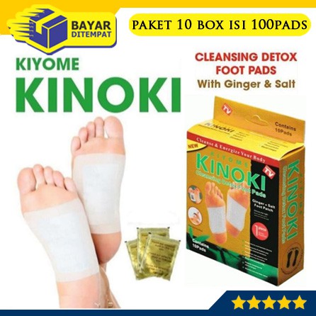 [Paket 10 Box - 100 biji] Kinoki Gold Kiyome Detox Foot Ginger Pads Koyo Penyerap Racun Tubuh