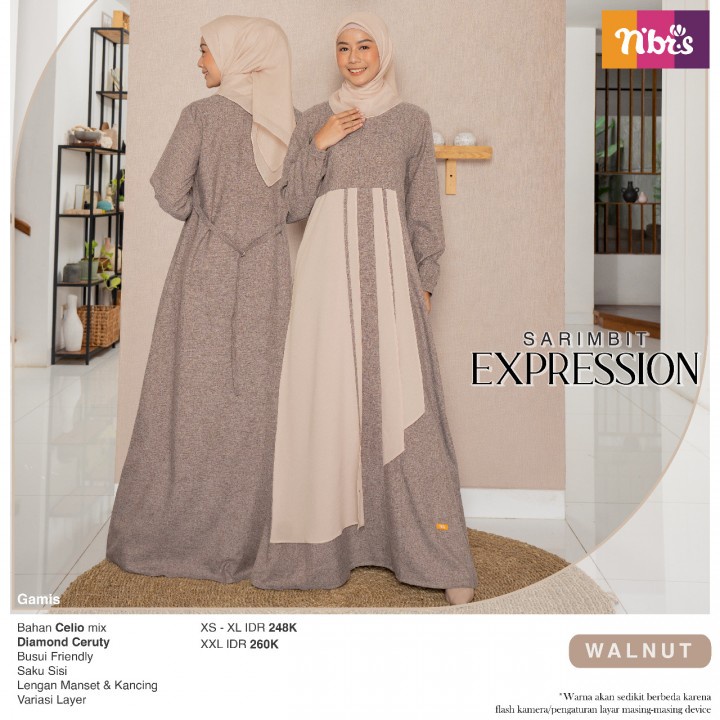 Sarimbit Nibras EXPRESSION Walnut / Couple Terbaru 2022 / Fashion Muslim