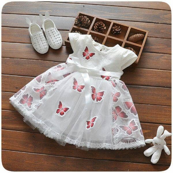 Dress baju anak import cewek perempuan kids bayi balita motif kupu2