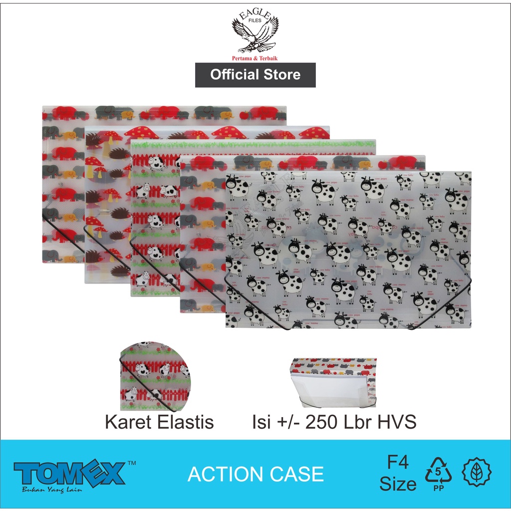 

Carry File Case Banded F4 (Folio) TOMEX Carry File Box Map Dokumen Tali Karet Elastis Action Case Motif