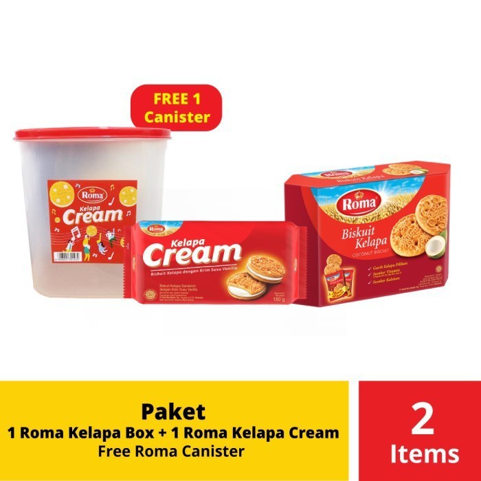 

Promo Spesial Paket Roma Kelapa Box dan Roma Kelapa Cream Free Canister Special