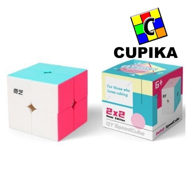 Rubik 2x2 Qiyi  2x2x2 MACARON Stickerless Pink muda Soft yongjun moyu