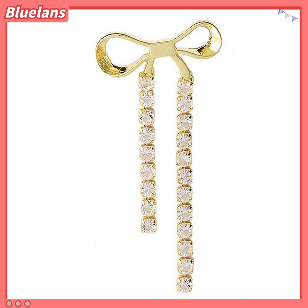 Anting Rumbai Panjang Bentuk Pita Bahan Alloy Untuk Wanita