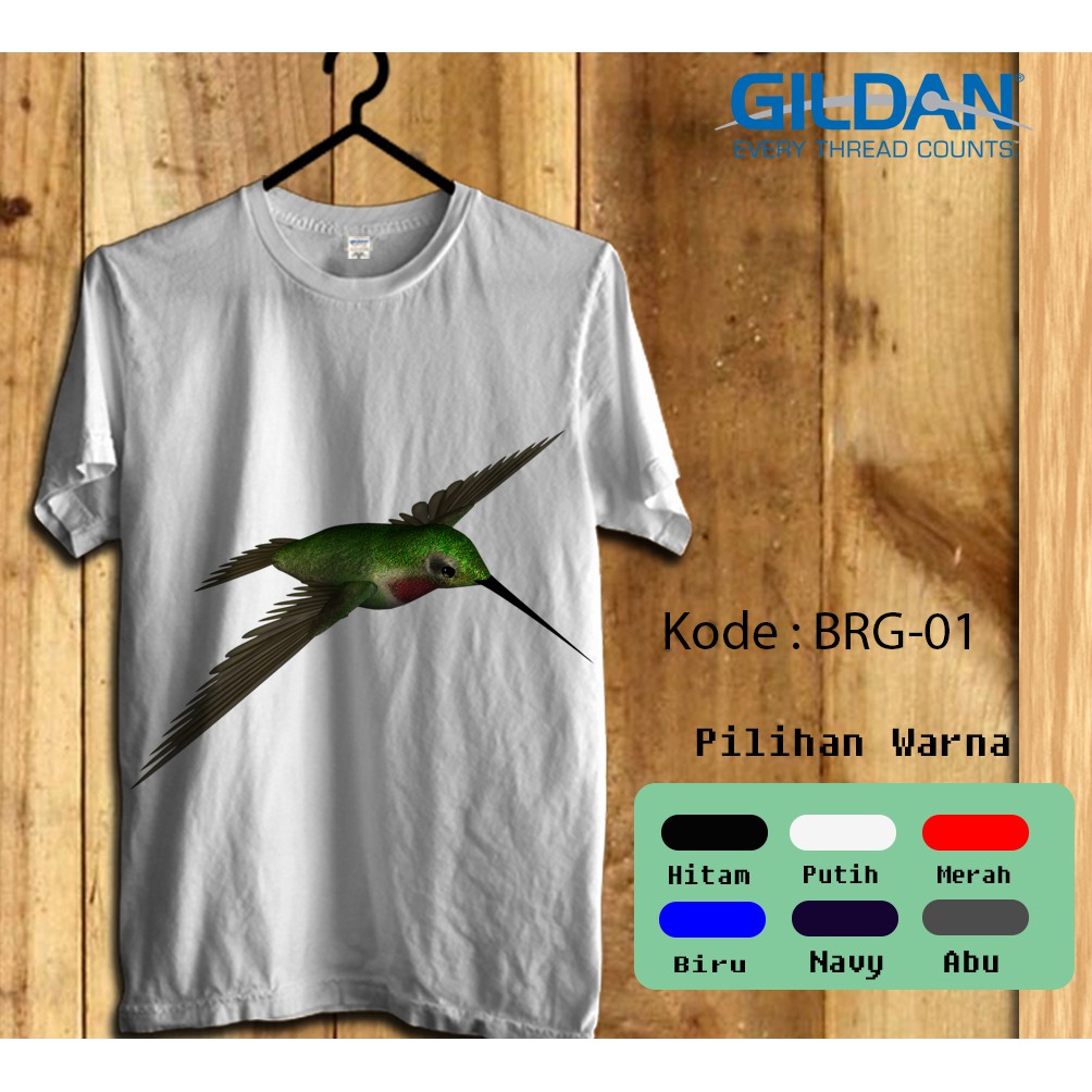 Kaos Gildan Softstyle - Animal, Hewan bersayap, Burung cantik / Bird, Kolibri