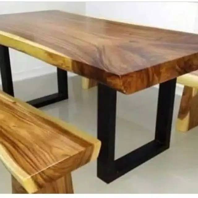 set meja makan kayu trembesi,mebel jepara