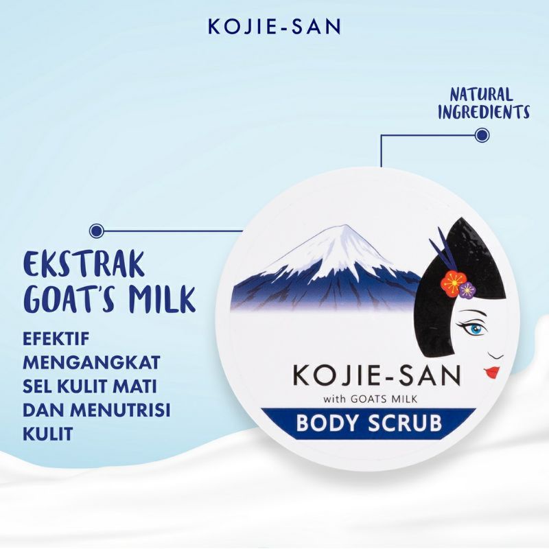 KOJIE SAN BODY SCRUB GOAT MILK/KOJIC 250GR [𝗕𝗣𝗢𝗠]